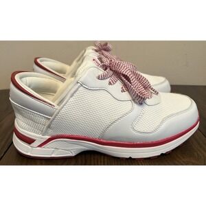 ZEBA Shoes Men's Size 9.5 White Red Hand Free Slip On Comfort Sneakers With‎ BOX